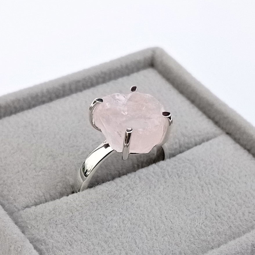 ANILLO HALO CUARZO ROSA