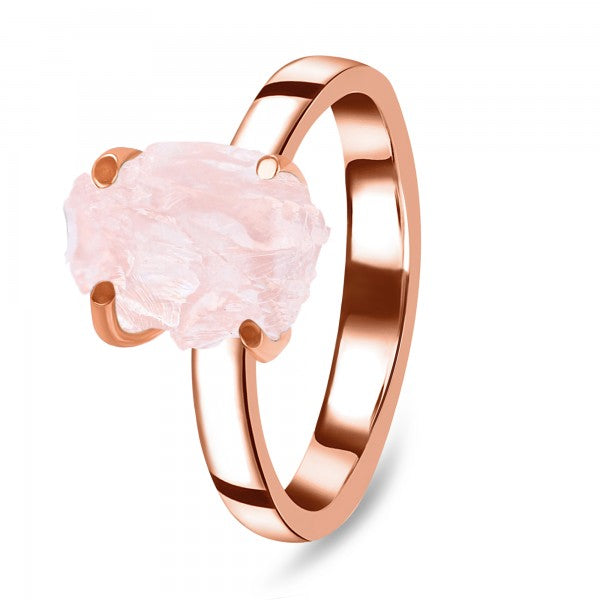ANILLO HALO CUARZO ROSA GOLD