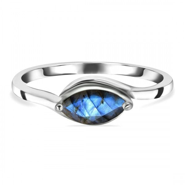 ANILLO MARQUISE DE LABRADORITA