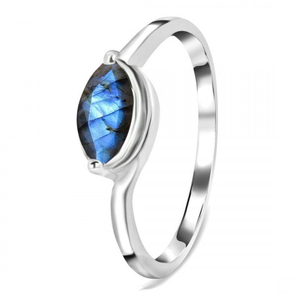 ANILLO MARQUISE DE LABRADORITA