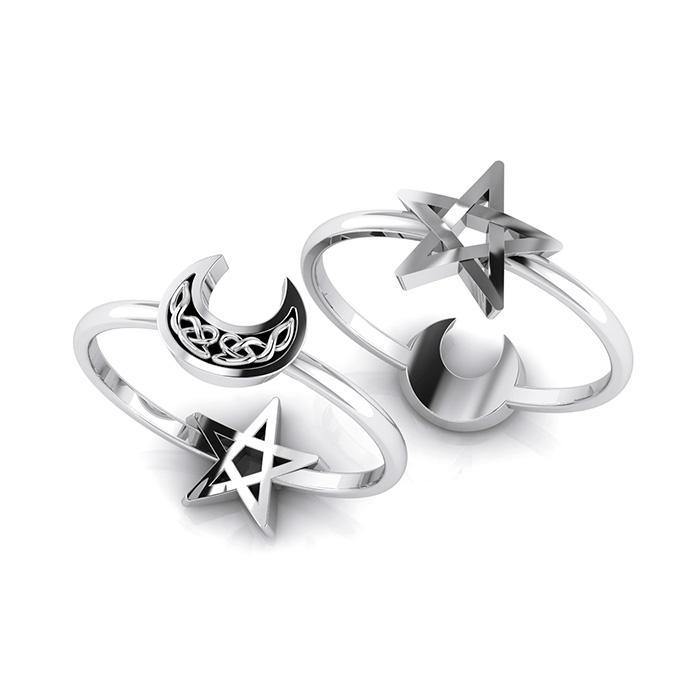 ANILLO LUNA CRECIENTE & ESTRELLA